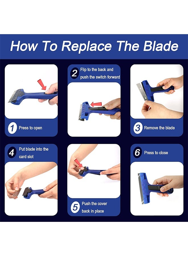 Ba Love Razor Blade Scraper, Razor Scraper Remover with 10 Extra Replacement Metal Blades, 10 Cm Scraper Tool for Adhesive, Cleaning Paint, Caulk, Sticker from Window, Decal, Glass, Tile, Floor - Image 4